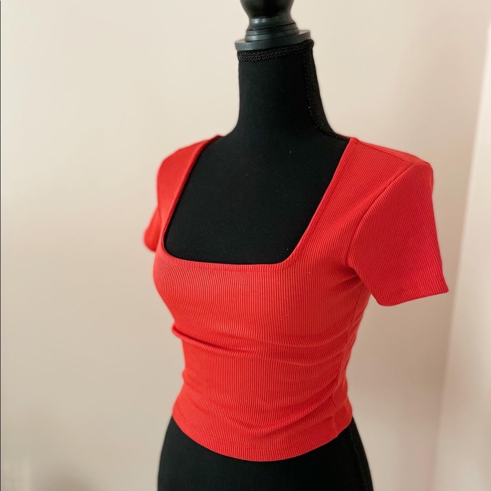Red orange crop top